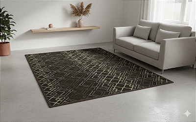 Tapete Sala Quarto Antiderrapante Macio Aveludado Moderno 200x150