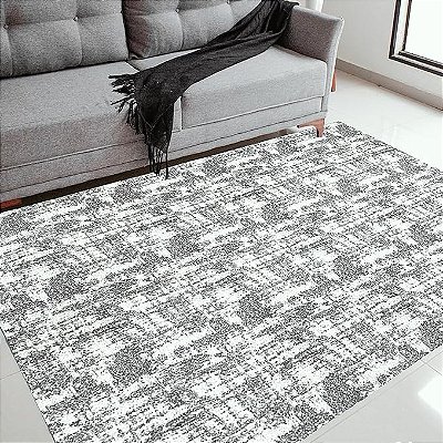 Tapete Sala Quarto Rupestre Antiderrapante 1,40x2,00 CINZA