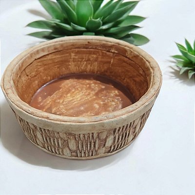 Cachepot Vaso de Cimento Redondo Grande 25x25x10 cm Decoração