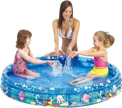 Piscina infantil com 3 anéis Infláveis Fundo do Mar 253 litros