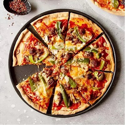 Forma para Pizza Assadeira Antiaderente Aço Carborno Resistente Grande 36cm