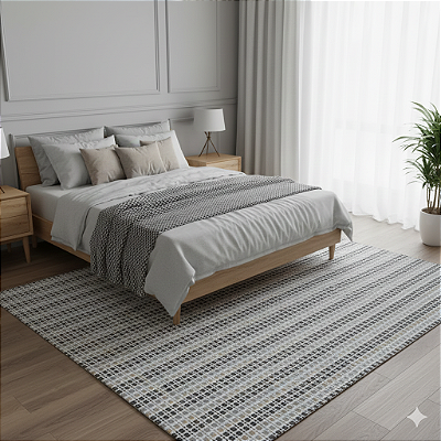 Tapete Sala Quarto Lavavel Luxo Antiderrapante 200X140 Bege Chique Petro