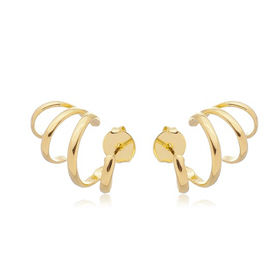 Brinco ear cuff maxi banhado a ouro 18k