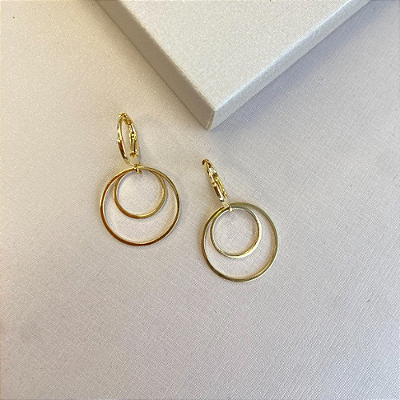 Brinco argolas banhado a ouro 18k