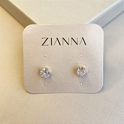 Brinco ponto de luz 6mm banhado a ouro 18k