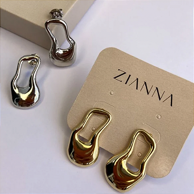 Brinco orgânico banhado a ródio