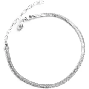 Pulseira slim 4mm banhado a ródio