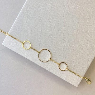 Pulseira argolas banhado a ouro 18k