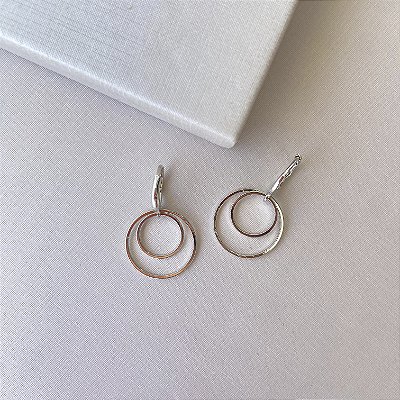 Brinco argolas banhado a ródio branco