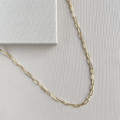 Colar corrente elos cartier 4mm banhado a ouro 18k