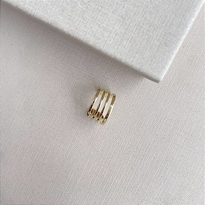 Brinco Piercing de pressão banhado a ouro 18k