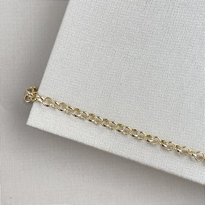 Pulseira elos redondos banhada a ouro 18k