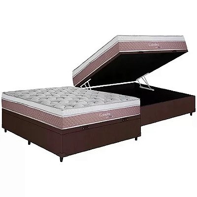 COLCHÃO HERVAL COIMBRA MOLAS MAXSPRING + BAÚ MARCA STAR SUEDE LISO