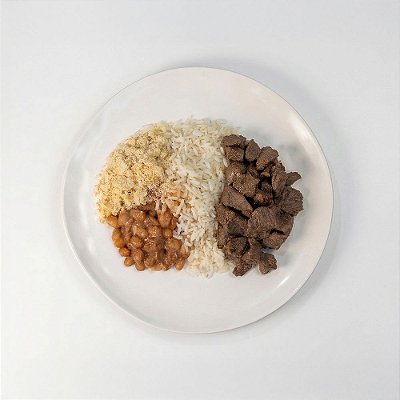 Caseirinho Bovino: Baby Beef com Arroz Branco, Feijão Carioca e Farofa de Cebola | 300g