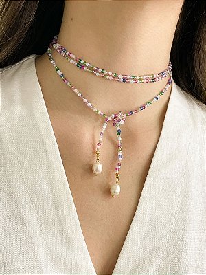 FIO CRISTAL MULTICOLOR COM PÉROLA