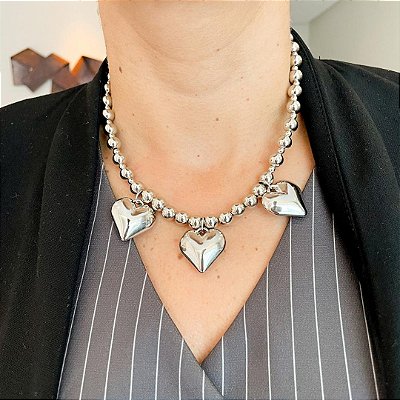 CORDAO ESFERAS COM CORACOES