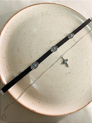 CHOCKER CAMURÇA COM APLIQUES