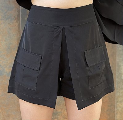 Short Saia Cristal - Preto