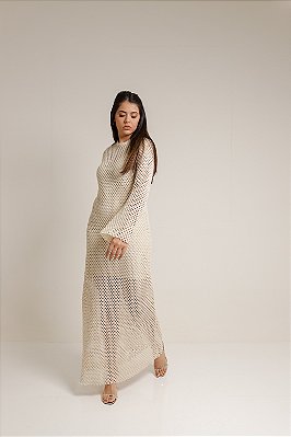 Vestido Topázio Bege