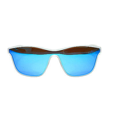 Óculos de sol com proteção UV Vison Eyewear Amsterdã Branco com Lentes Espelhadas