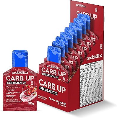 Carb Up Gel Black Probiótica - Sabor Morango (10un x 30g)