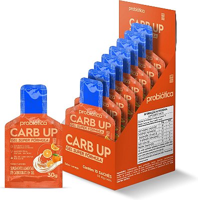 Carb Up Gel Black Probiótica - Sabor Laranja (10un x 30g)