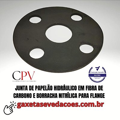 Junta de vedação em Papelão Hidráulico com Fibra de carbono e borracha nitrílica