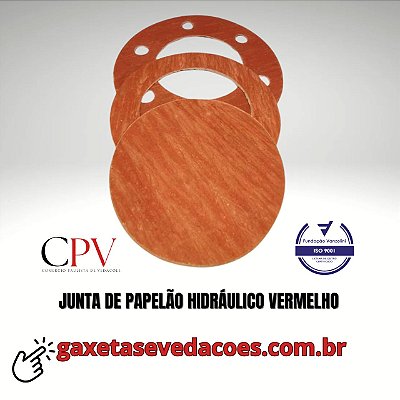 Junta de vedação em Papelão Hidráulico Vermelho