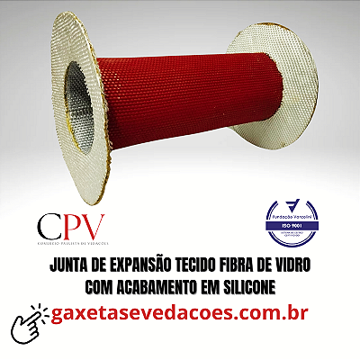 Junta de expansão flexível Cilíndrica em tecido fibra de vidro com silicone