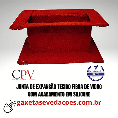 Junta de expansão flexível Retangular em tecido fibra de vidro com silicone