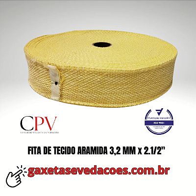 Fita de Tecido Aramida largura 2 1/2" x 3,2 mm de espessura