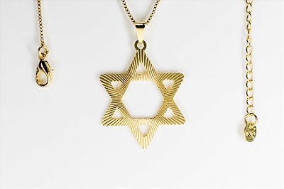 Corrente com Pingente Ouro 18k - Estrela de Davi