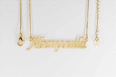 Abençoada - Colar com Pingente Fixo Banhado no Ouro 18k