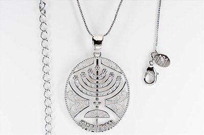 Colar Mandala - Shalom Banhado em ouro branco