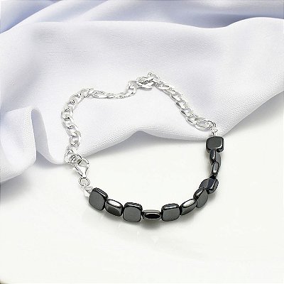 Pulseria Prata Grume e Pedras