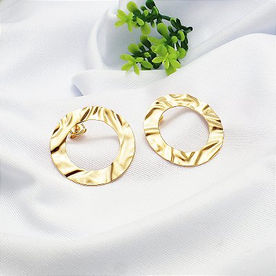 Brinco Orgânico Redondo - Ouro 18k