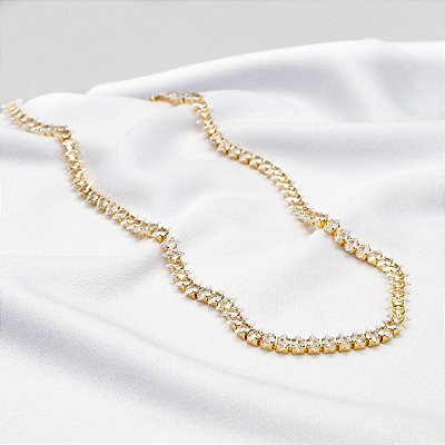 Gargantilha Riviera Navetes - Ouro 18k