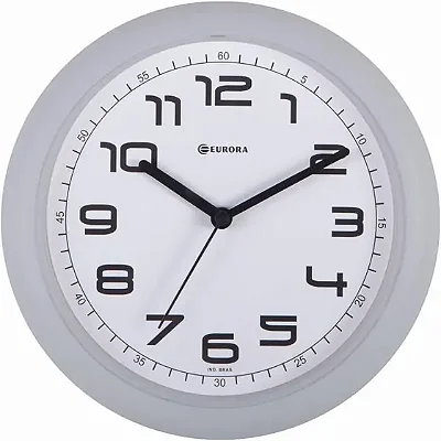 Relógio de Parede Eurora Redondo Cinza