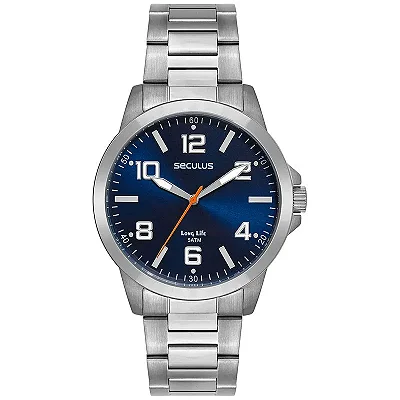 Relógio Seculus Masculino Analógico Aço Prata
