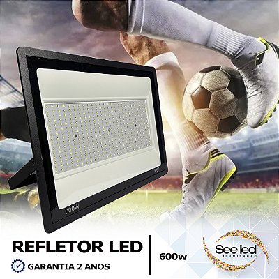 REFLETOR LED SMD 600W | BIVOLT | RESISTENTE À ÁGUA IP67 | 60.000LM | 6.500K BRANCO FRIO