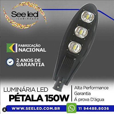 Luminária LED Pétala para Poste 150w | Bivolt | IP66 | 15.000Lm | Branco Frio 6.500k
