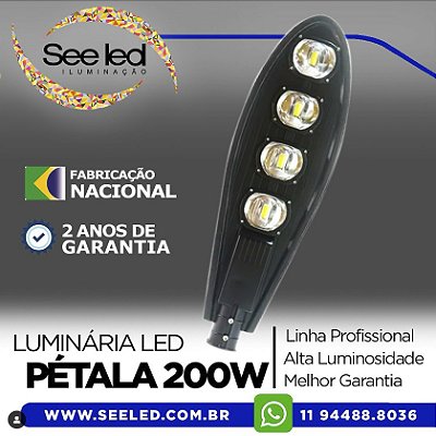 Luminária LED Pétala para Poste 200w | Bivolt | IP66 | 20.000Lm | Branco Frio 6.500k