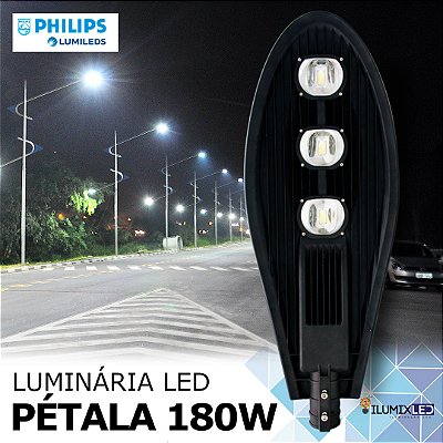 Luminária LED Pétala para Poste 180w | Bivolt | IP66 | 25.200Lm | Branco Frio 6.500k | LINHA PREMIUM