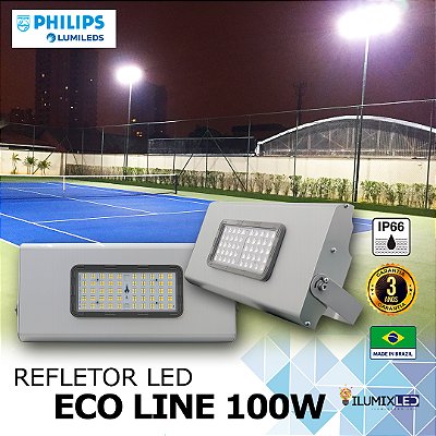 Refletor LED ECO LINE 100w | Bivolt | IP65 | 12.000 Lúmens | LED PHILIPS | LINHA AMADOR