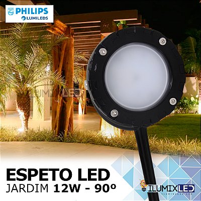 LUMINÁRIA ESPETO LED PARA JARDIM 12w | Foco 90º | Bivolt | IP65 Resistente à água | LED PHILIPS