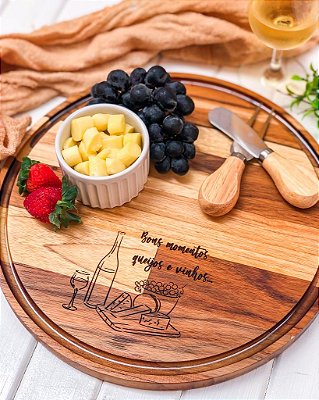 Tábua Queijo e Vinho Personalizada