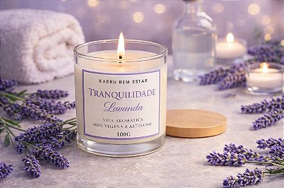 Vela Aromática "Tranquilidade" - Lavanda - 100g