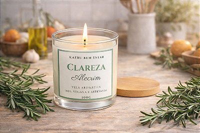 Vela Aromática "Clareza" - Alecrim - 100g
