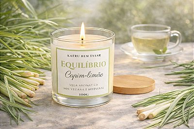 Vela Aromática "Equilíbrio" - Capim-Limão - 100g