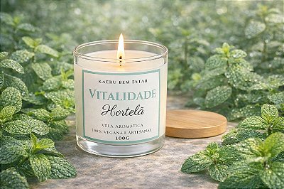 Vela Aromática "Vitalidade" - Hortelã - 100g